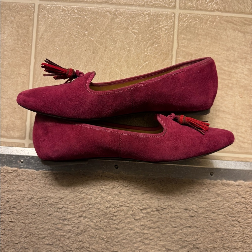 Hush Puppies Women's Dark Pink Suede Loafers - Picture 3 of 3